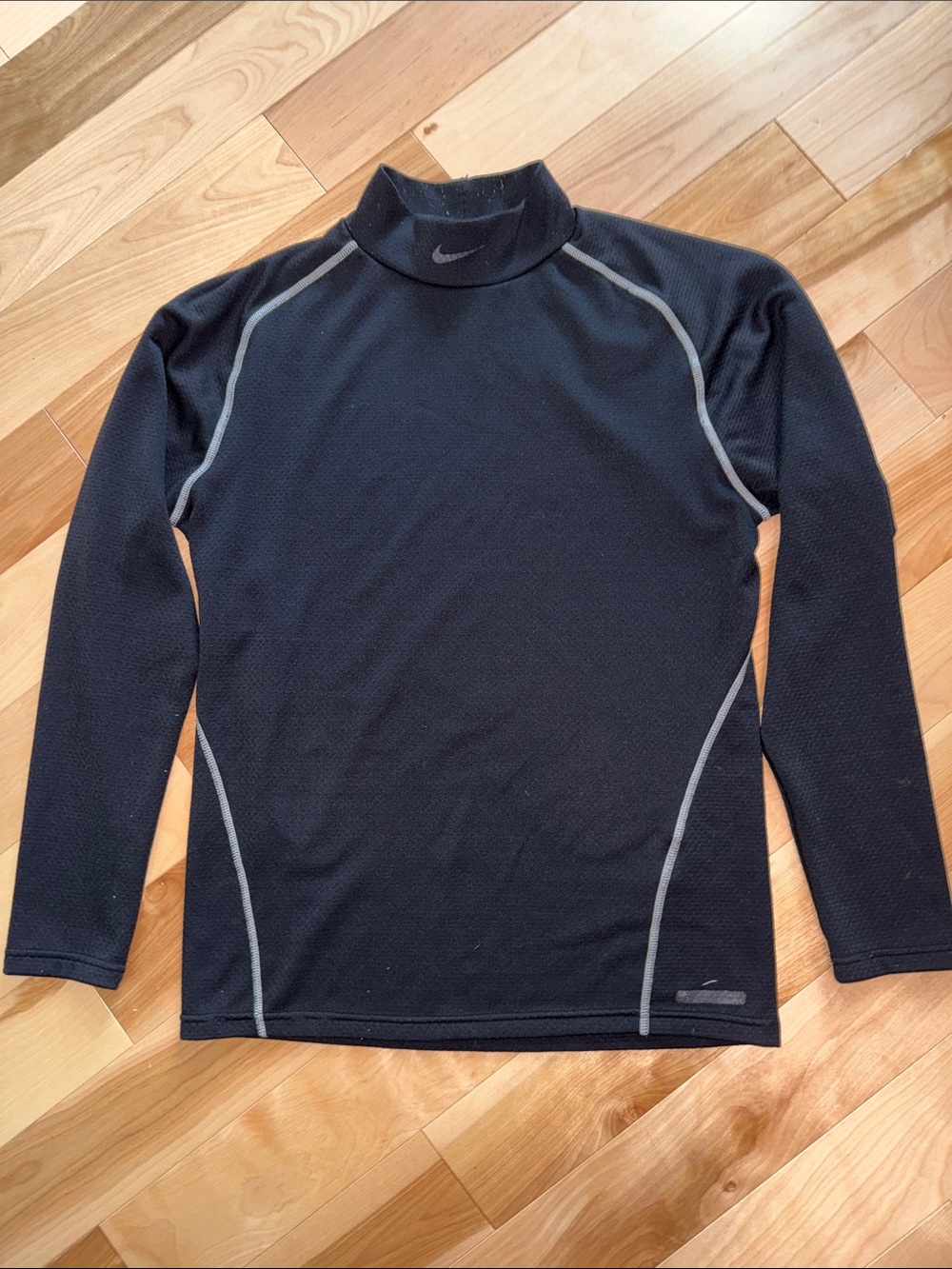 Nike Pro Men’s Black Long-Sleeve  with Gray Piping